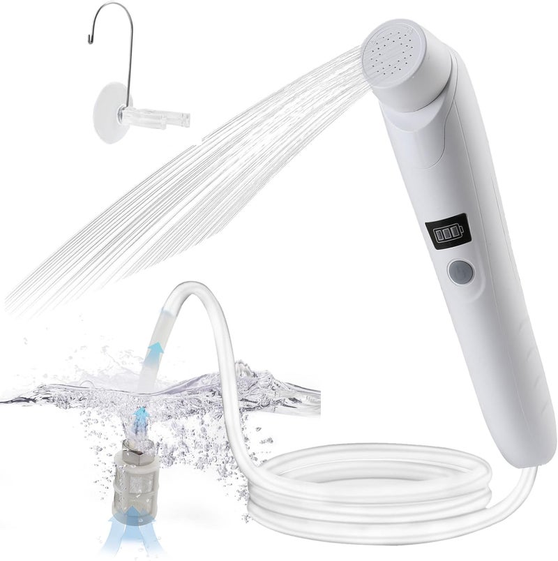 AZXJC Portable Outdoor Shower,Handheld Electric Shower,IPX6 Waterproof,USB Charging,Built-in Battery,Compact and Portable,Suitable for Outdoor Camping,Beach Bathing,Hiking,pet Bathing - Image 2